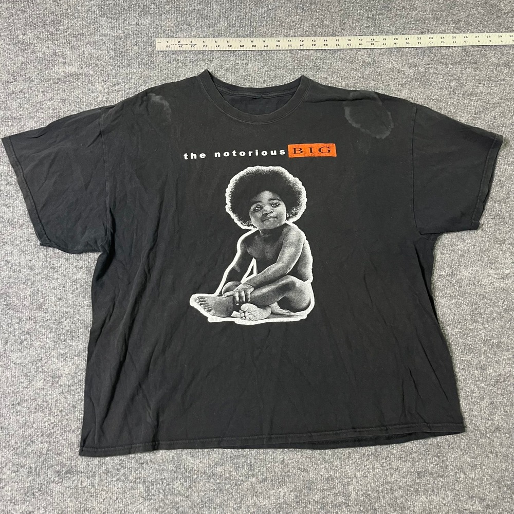 The Notorious B.I.G. T-Shirt Mens Size XXL Black Graphic Tee Biggie Smalls